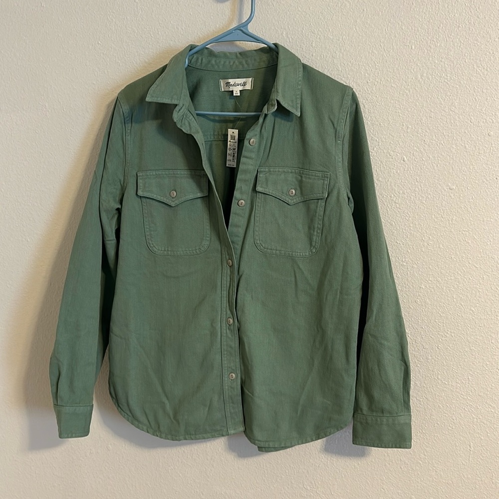 Madewell Green Button-Down Utility Shirt